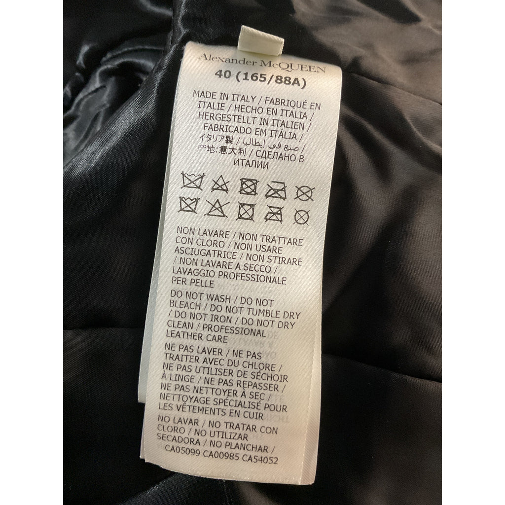 Alexander Mcqueen Black Leather Cropped Lamb Leather Jacket Size 4-6 / S