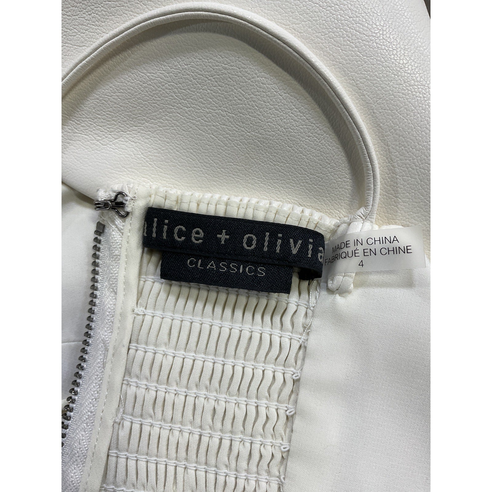 Alice + Olivia 'Carli' White Vegan Leather Bra Top Size 4