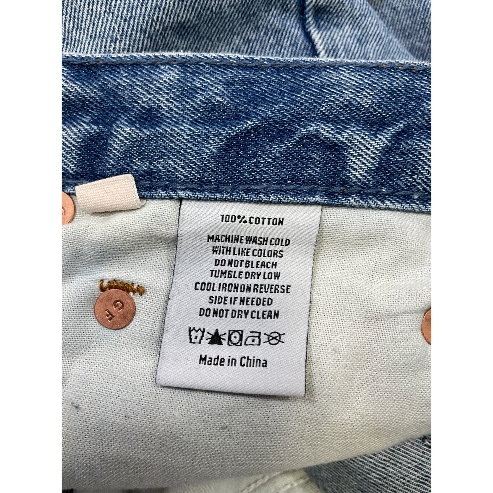 Grlfrnd 'Jules' Blue Cotton Super High Rise Vintage Short Size 26