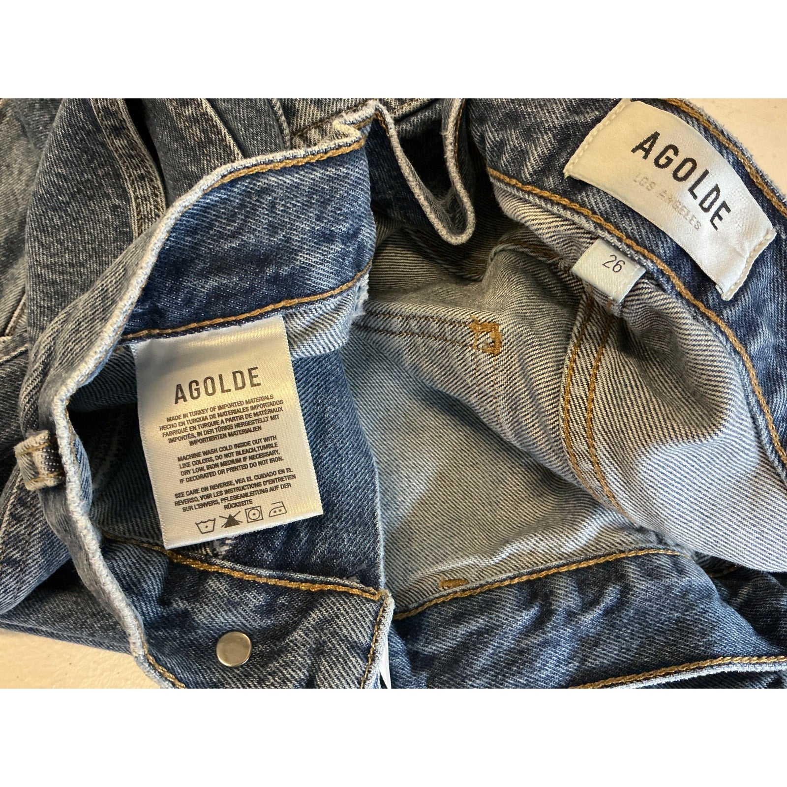 Agolde Cooper 'Cargo' Blue Cotton Jean Size 26