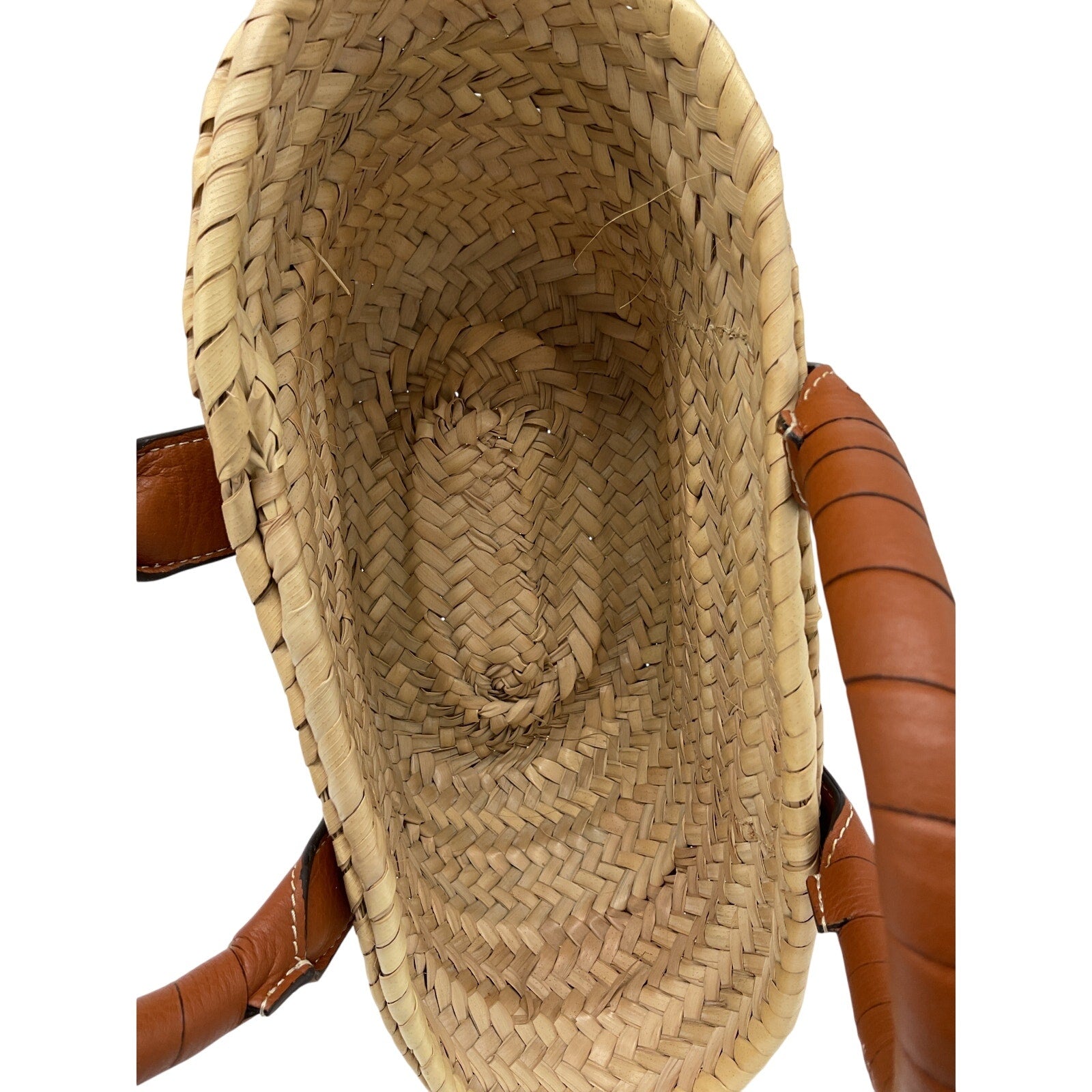 Chlo� 'Marcie' Beige Mini Raffia & Leather Tote