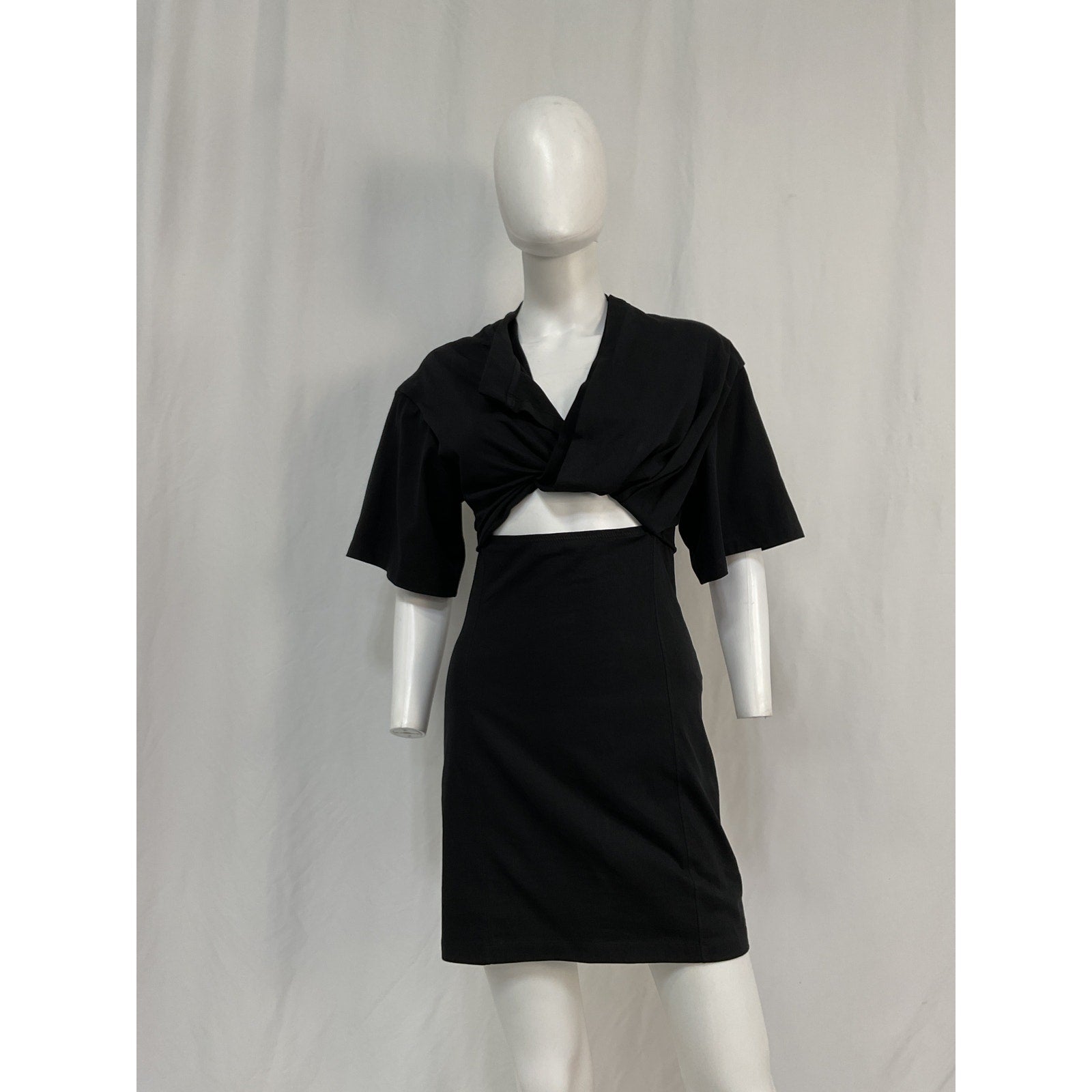 Jacquemus La Robe T-Shirt 'Bahia' Black Cotton Dress Size S