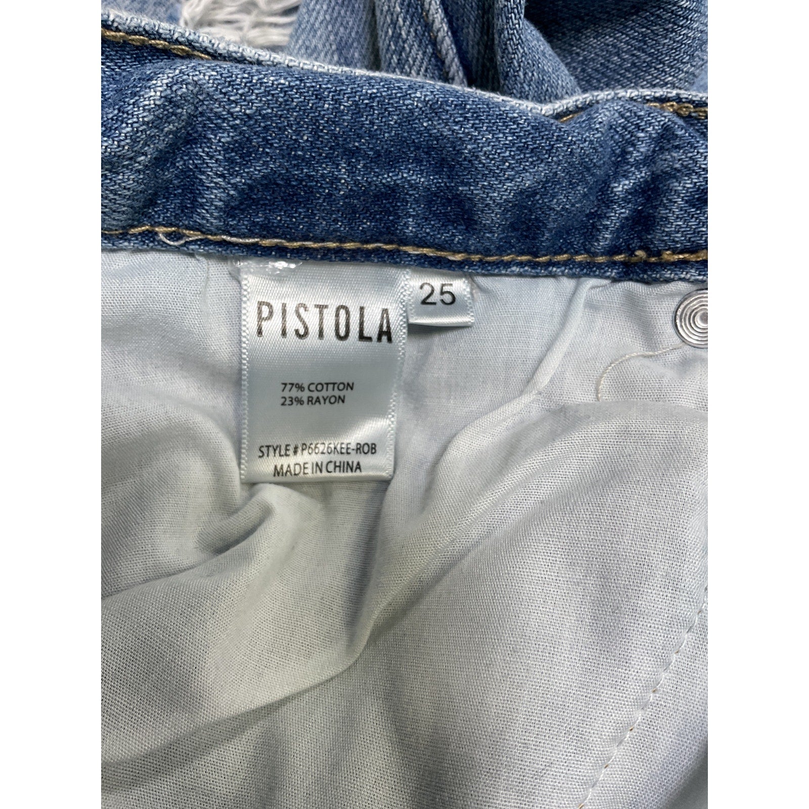 Pistola 'Presley' Blue Cotton Straight Jean Size 25
