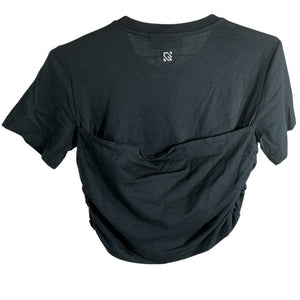 Giuseppe Di Morabito Cropped Black Buckle Waist T-Shirt Size XS NWT