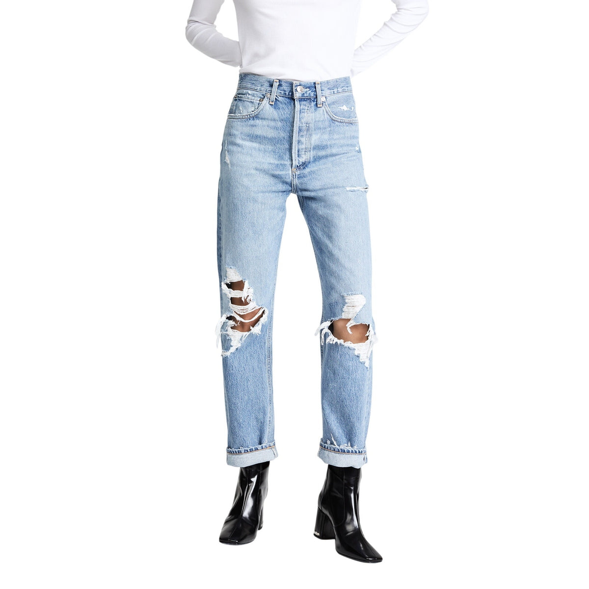 Agolde Distressed Blue 90s Denim Jeans Size 28