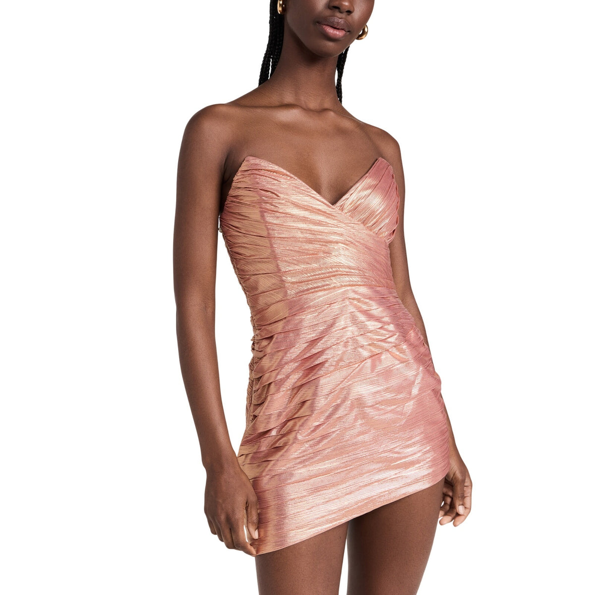 Retrofête Metallic Apricot Nala Mini Dress Size S