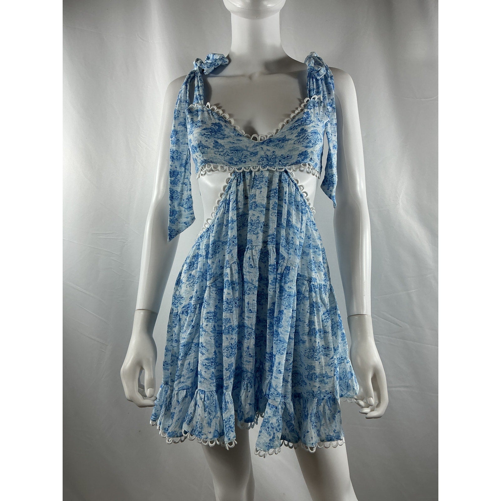 Tularosa 'Olynne' Blue Cotton Mini Dress Size XS