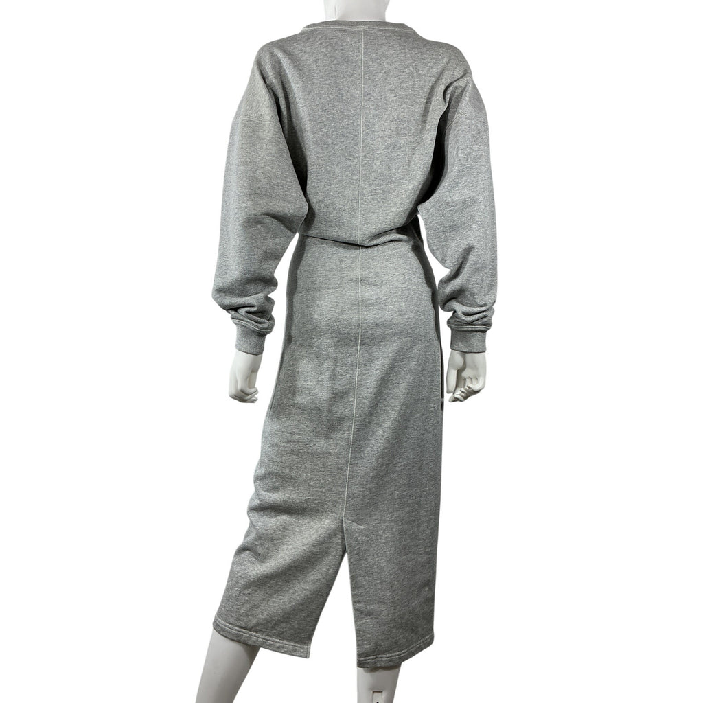 Isabel Marant 'Meg' Grey Viscose Sweatshirt French Terry Midi Dress Size 36