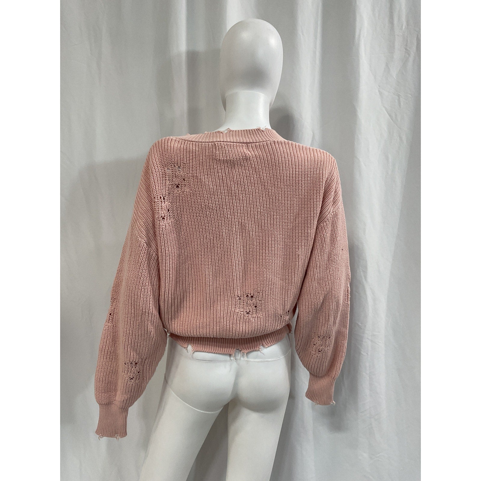 Retrofete 'Syd' Pink Cotton V Neck Sweater Size XS