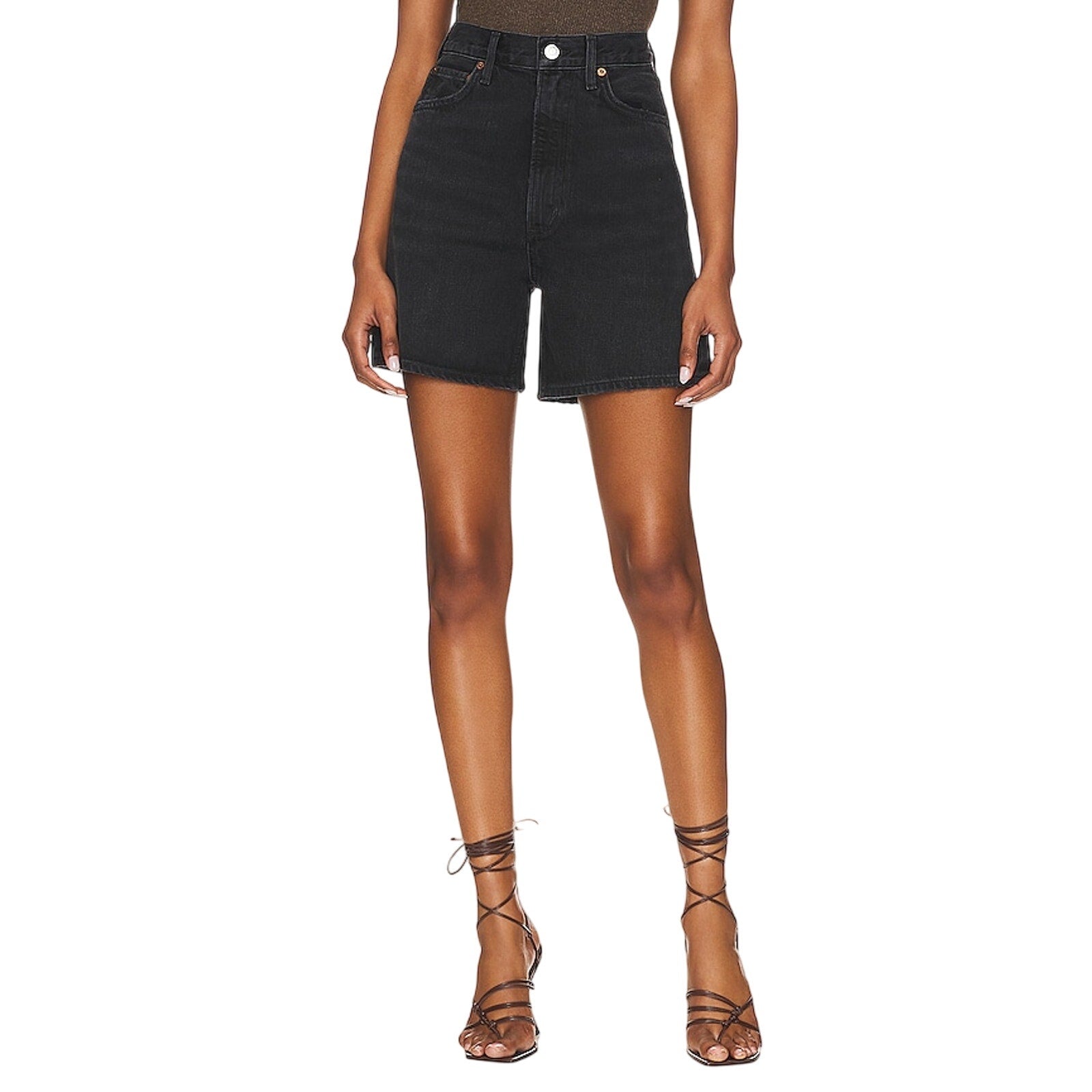 Agolde 'Stella' Black Cotton Short Size 29