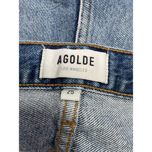 Agolde 'Parker' Blue Long With Cuff Denim Jean Size 25