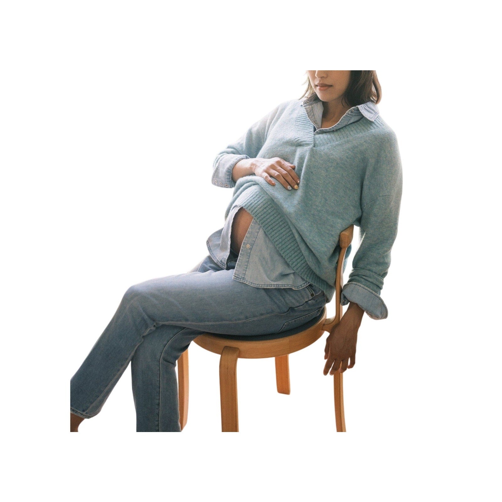 Hatch 'The Mina' Green Acrylic V-Neck Sweater Size 3