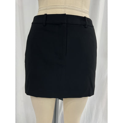 Theory Mini Black Crepe Trouser Skirt Size 2