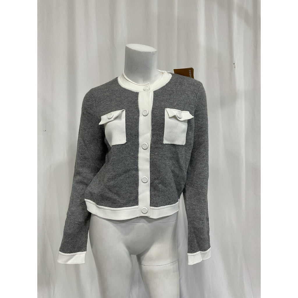 Sandro 'Two-Tone' Grey Cardigan Size 3 - NWT