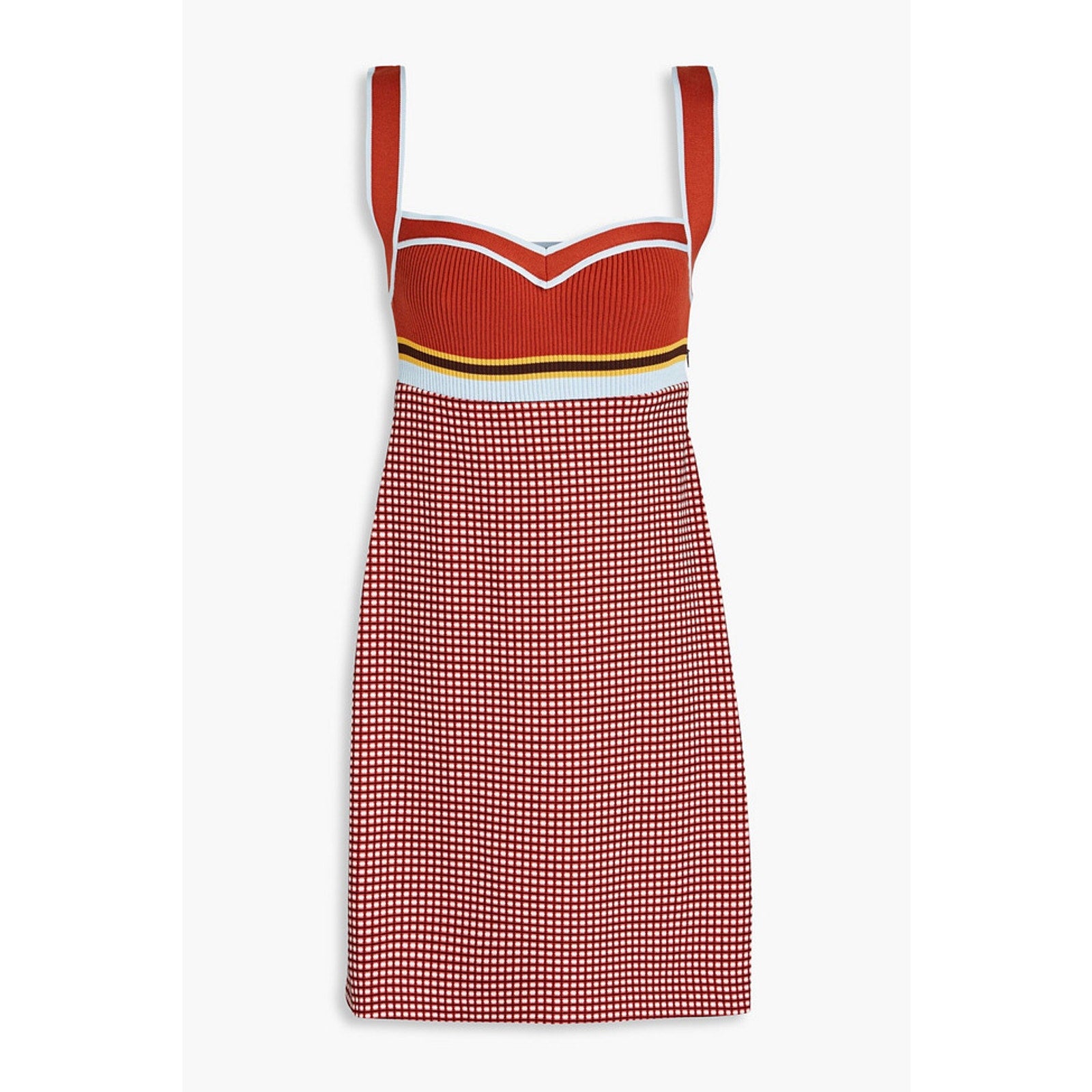 Marni Ribbed And Jacquard-Knit Red Mini Dress Size M