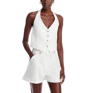 Veronica Beard Tailored Cream Arabella Halter Vest Size 4