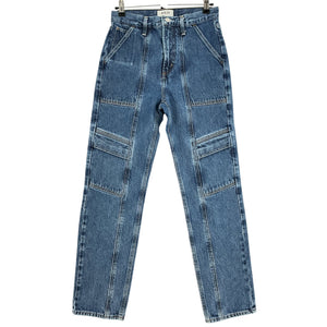 Agolde Paneled Blue Cooper Cargo Denim Jeans Size 24