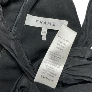 Frame Lace-Trimmed Black Twist-Front Halterneck Top Size L