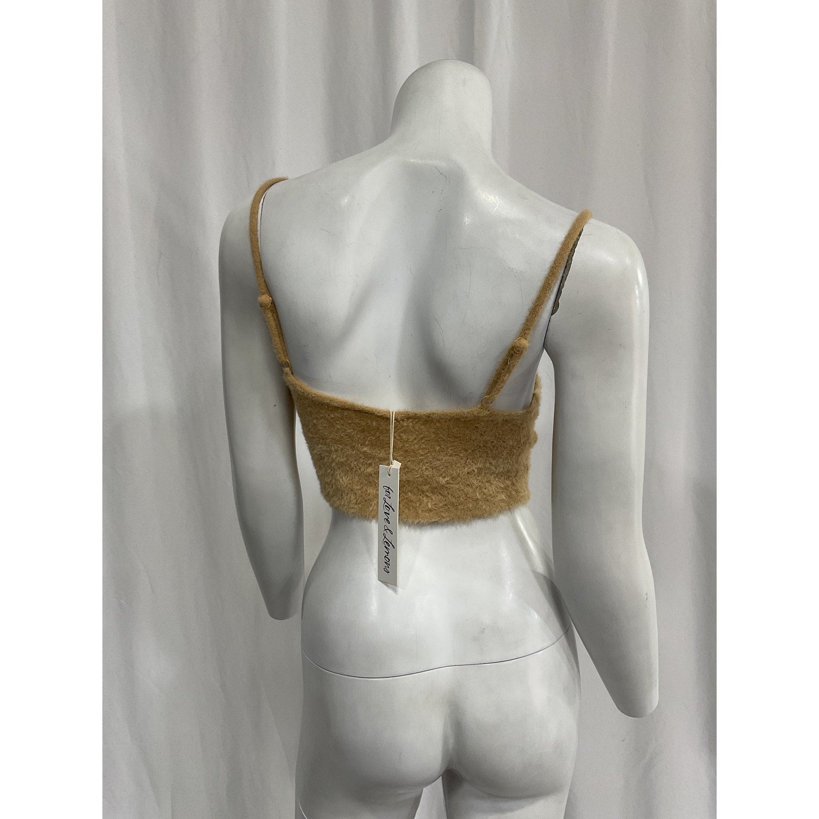 For Love & Lemons 'Luisa' Beige Crop Top Size S - NWT