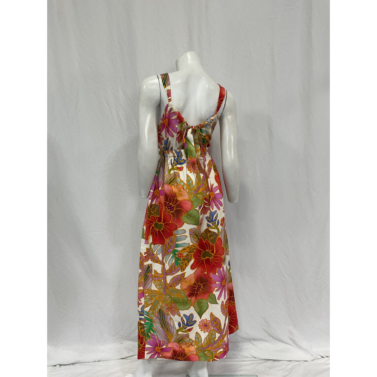 Mara Hoffman 'Bettina' Red Cotton Cutout Floral-Print Organic Cotton-Jacquard Midi Dress Size XS