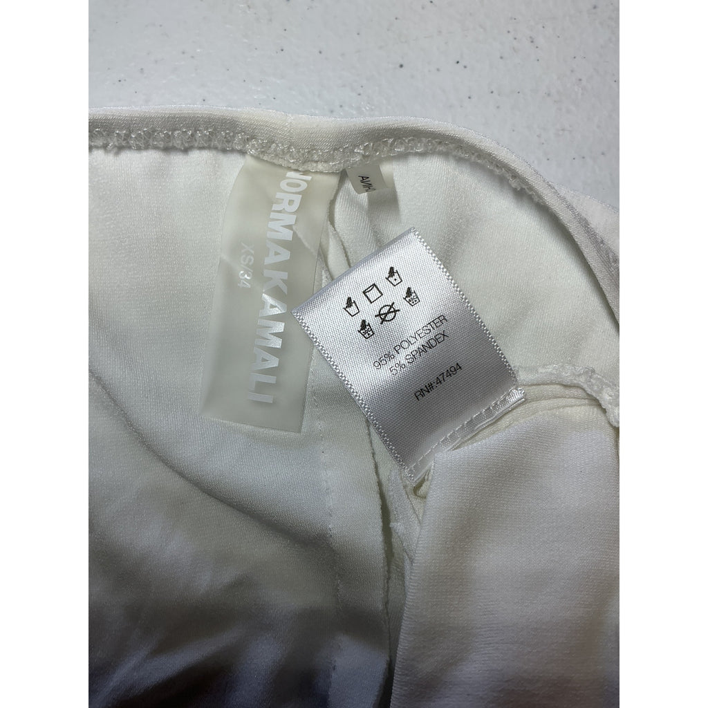 Norma Kamali Cap Sleeve White Polyester Sweetheart Side Drape Top Size XS
