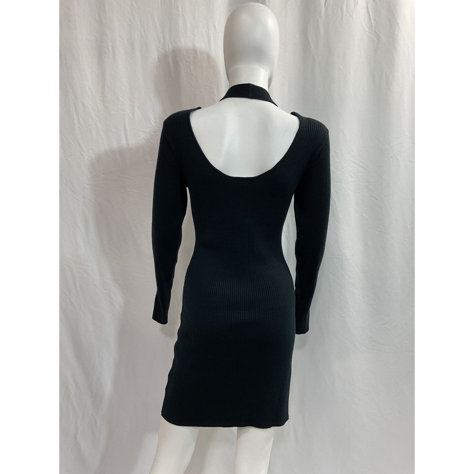 Jonathan Simkhai 'Alejandra' Black Halterneck Mini Dress Size L