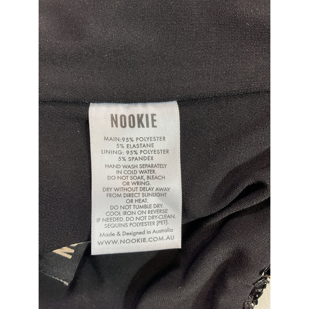 Nookie 'Luma' Black Sequin Crop Top Size S