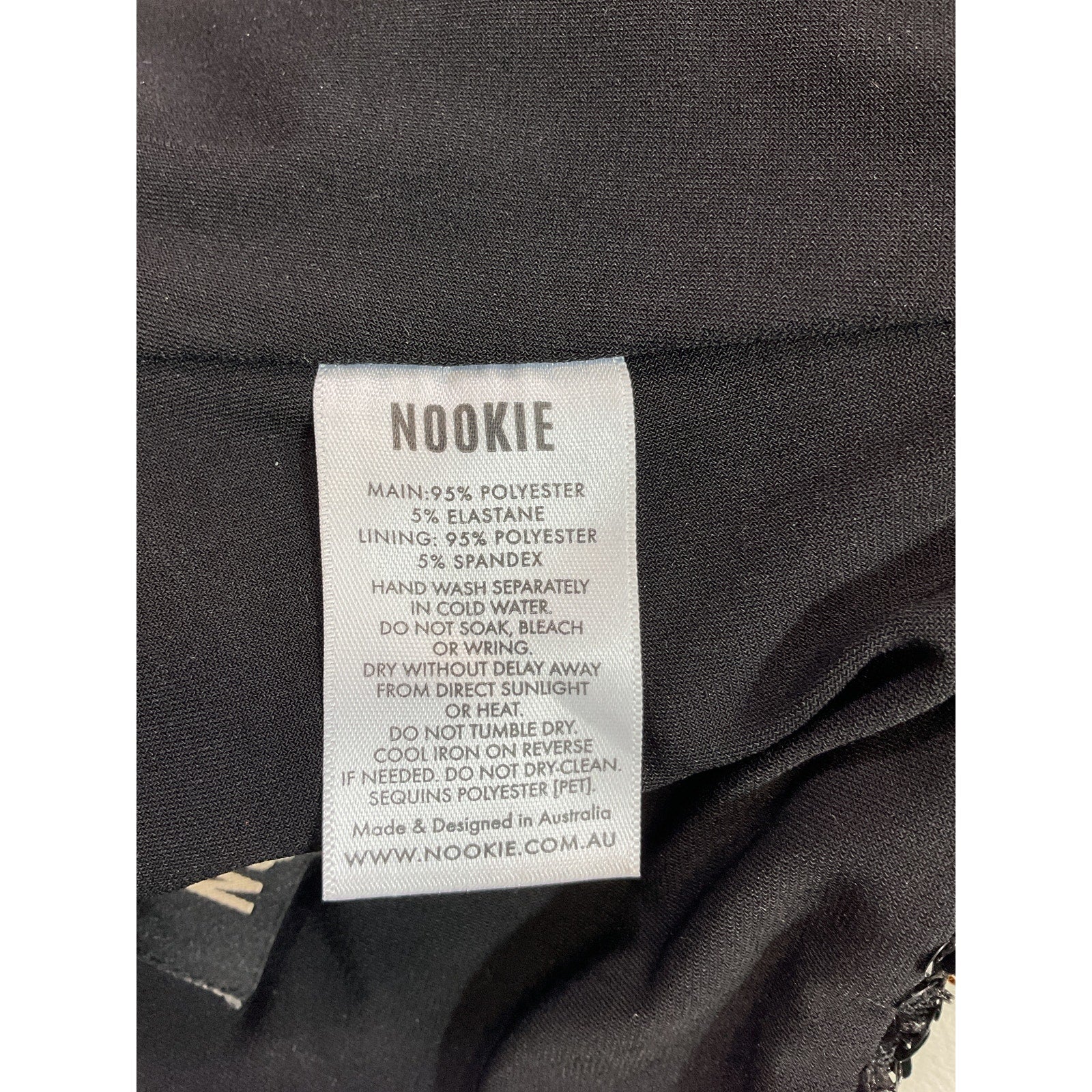 Nookie 'Luma' Black Sequin Crop Top Size S