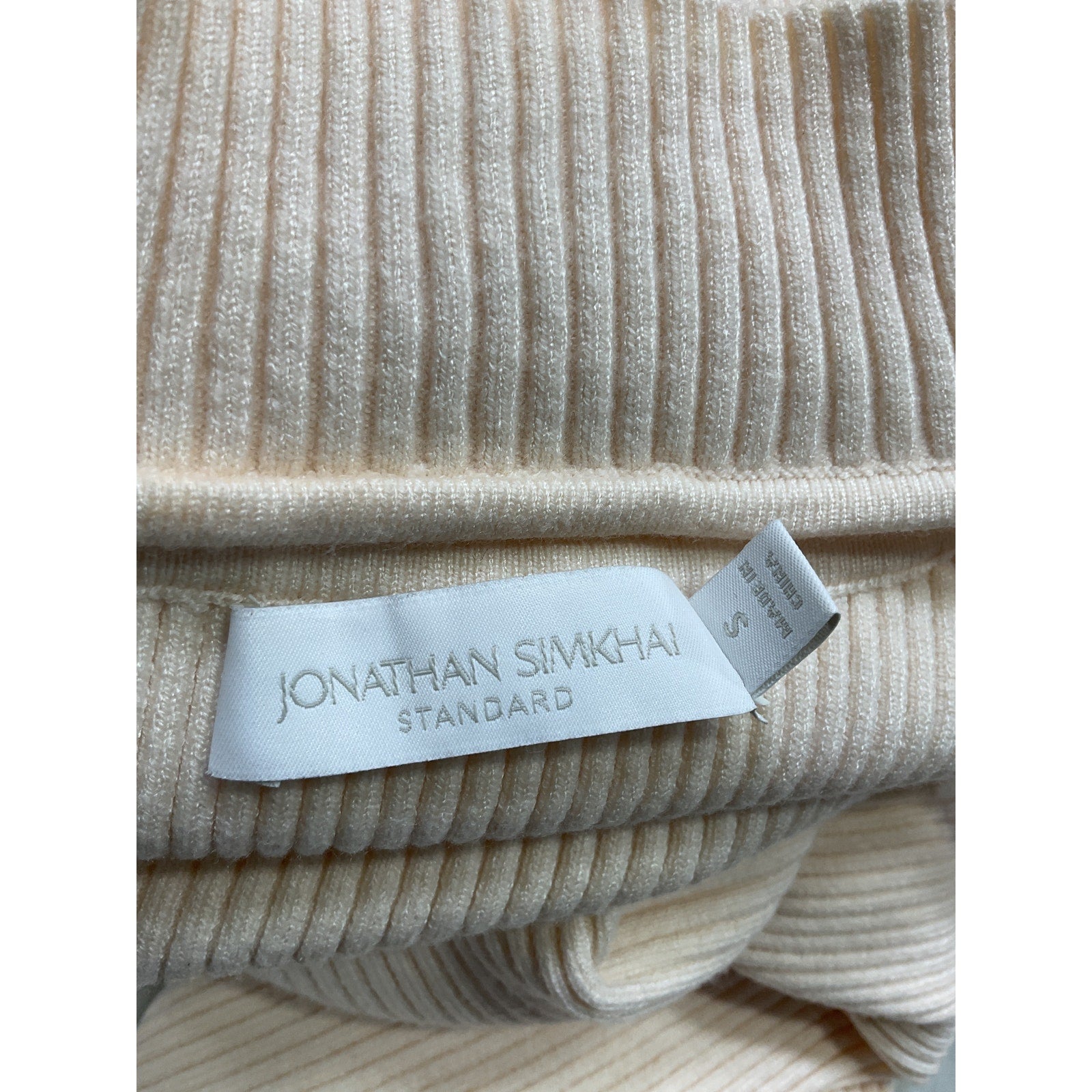 Jonathan Simkhai 'Kenny' White Rib Front Cut Out Dress Size S