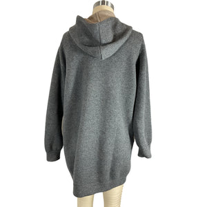 Brunello Cucinelli Cashmere Blend Grey Hooded Zip Cardigan Size X-Small