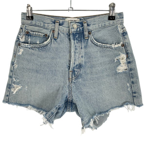 Agolde Distressed Blue Parker Long Shorts Size 24