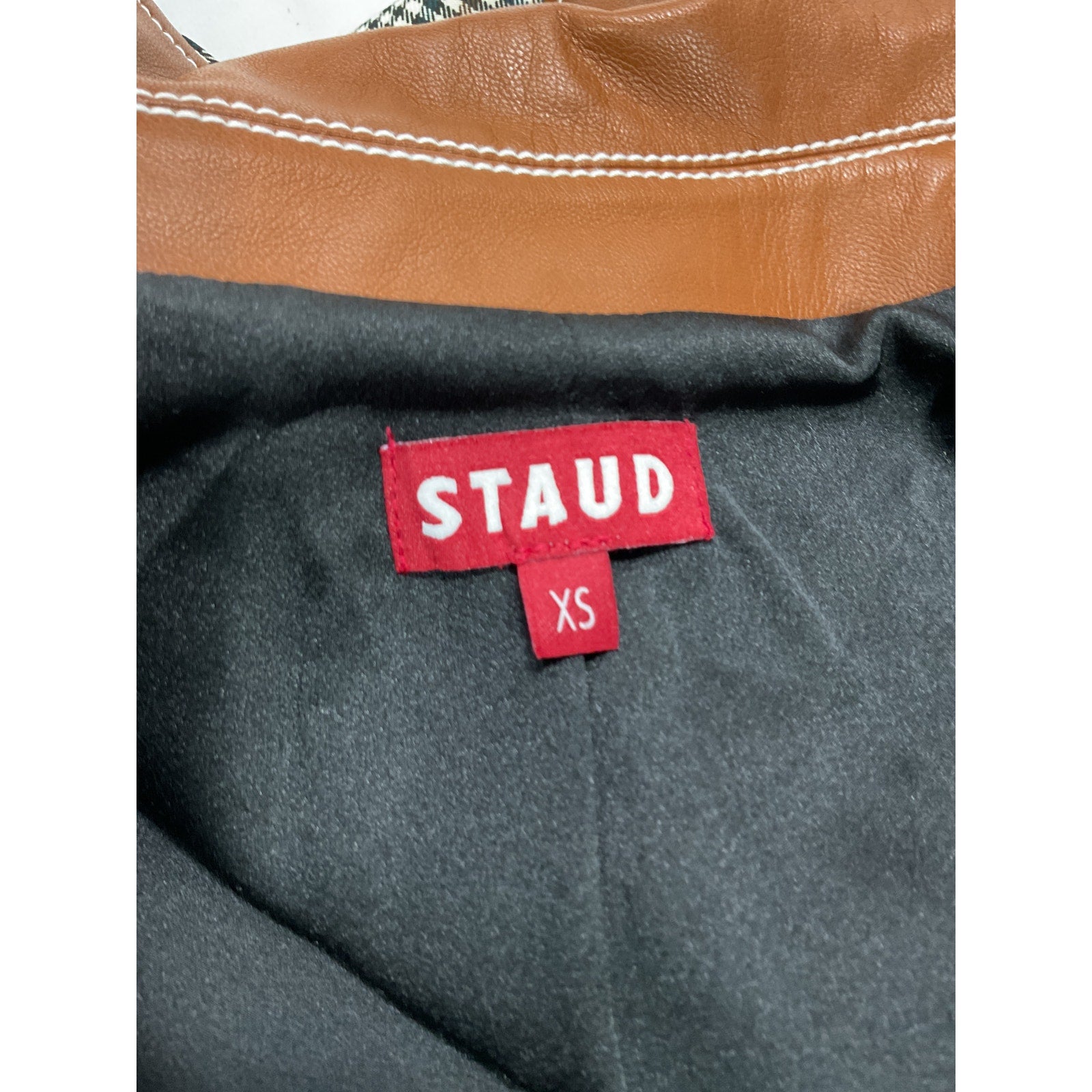 Staud 'Paprika' Grey Vegan Leather Jacket Size XS