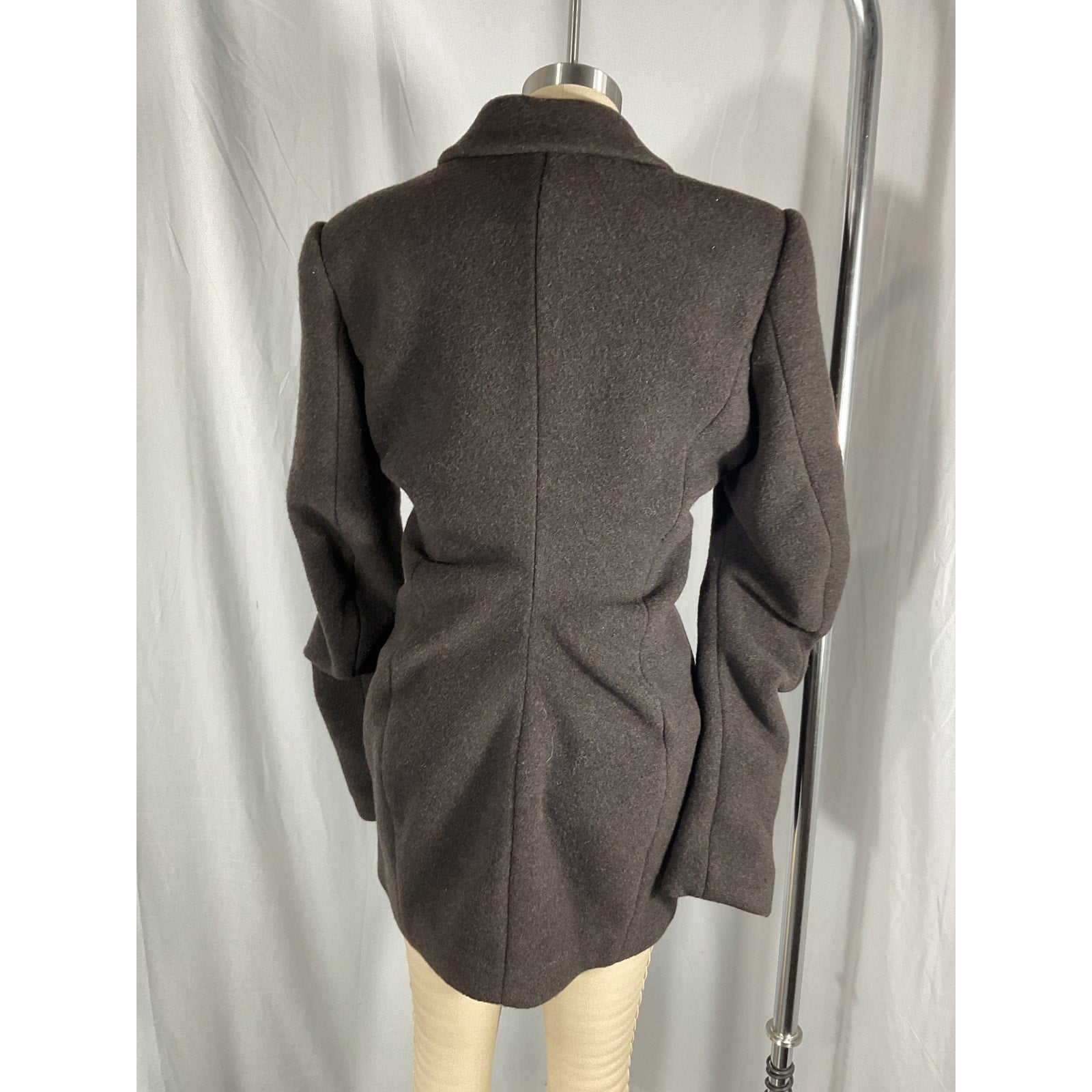 Alexander Wang 'Fitted' Black Wool Jacket With Stacked Detail Size 8 - NWT