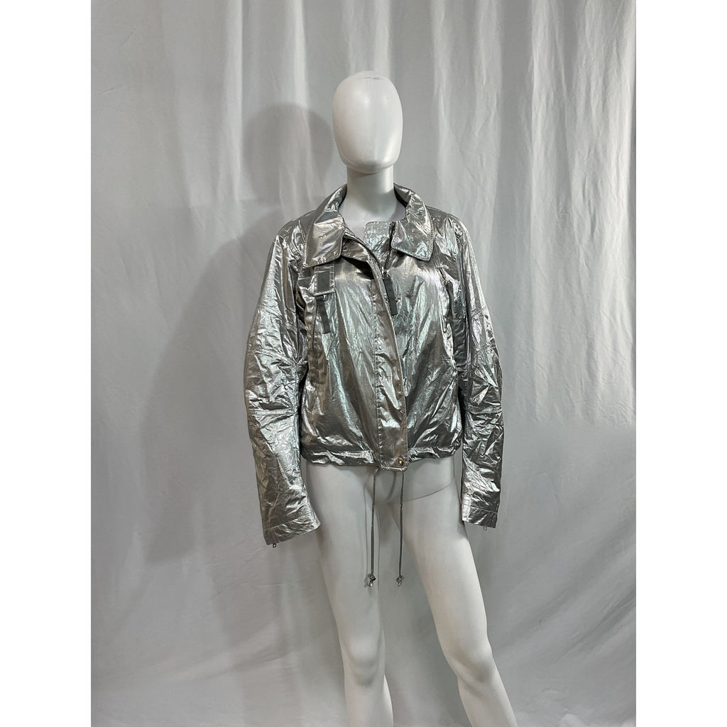 Helmut Lang 'Astro' Silver Faux Fur Jacket Size M