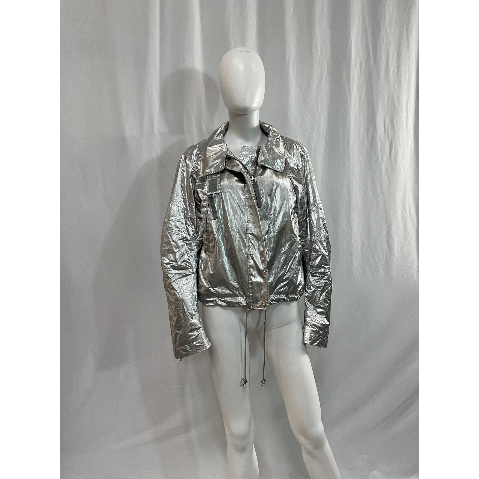 Helmut Lang 'Astro' Silver Faux Fur Jacket Size M