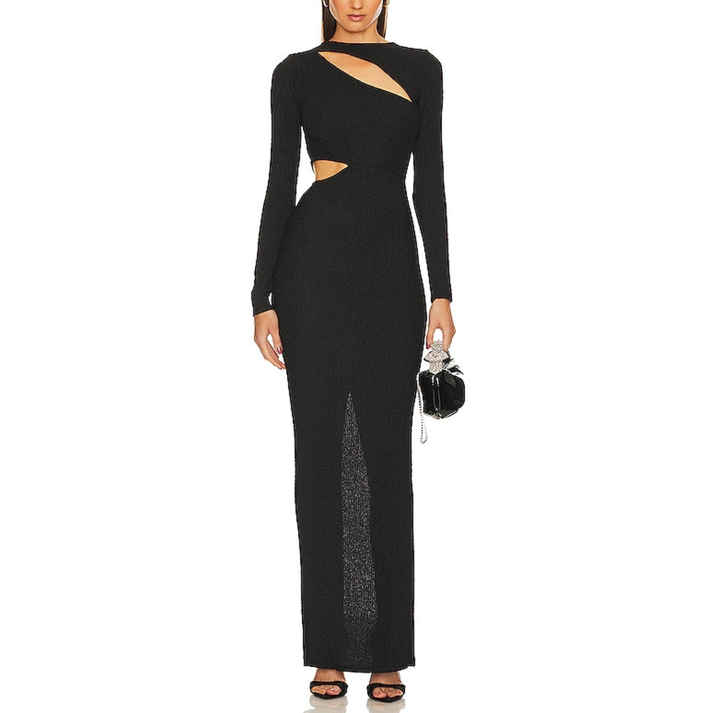 Michael Costello X Revolve 'Cygnus' Black Polyester Gown Size M