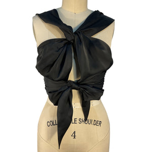 Rta Sleek Black Tiago Wrap Blouse Size M