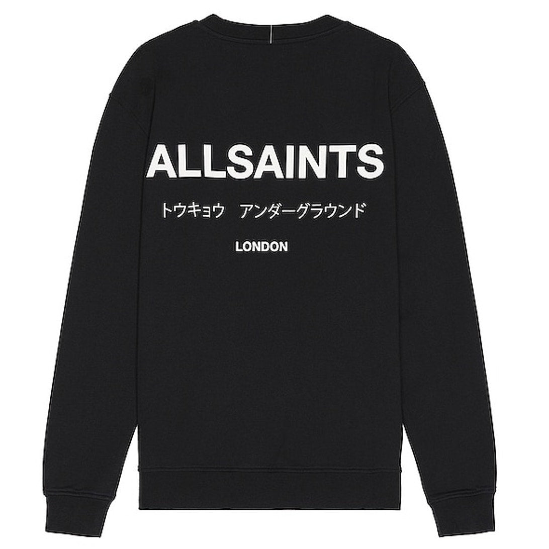 Allsaints Logo Jet Black Underground Sweatshirt Size M