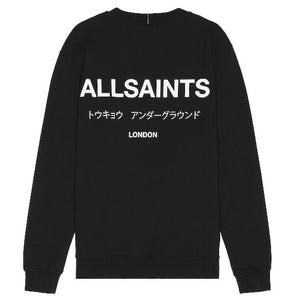 Allsaints Logo Jet Black Underground Sweatshirt Size M
