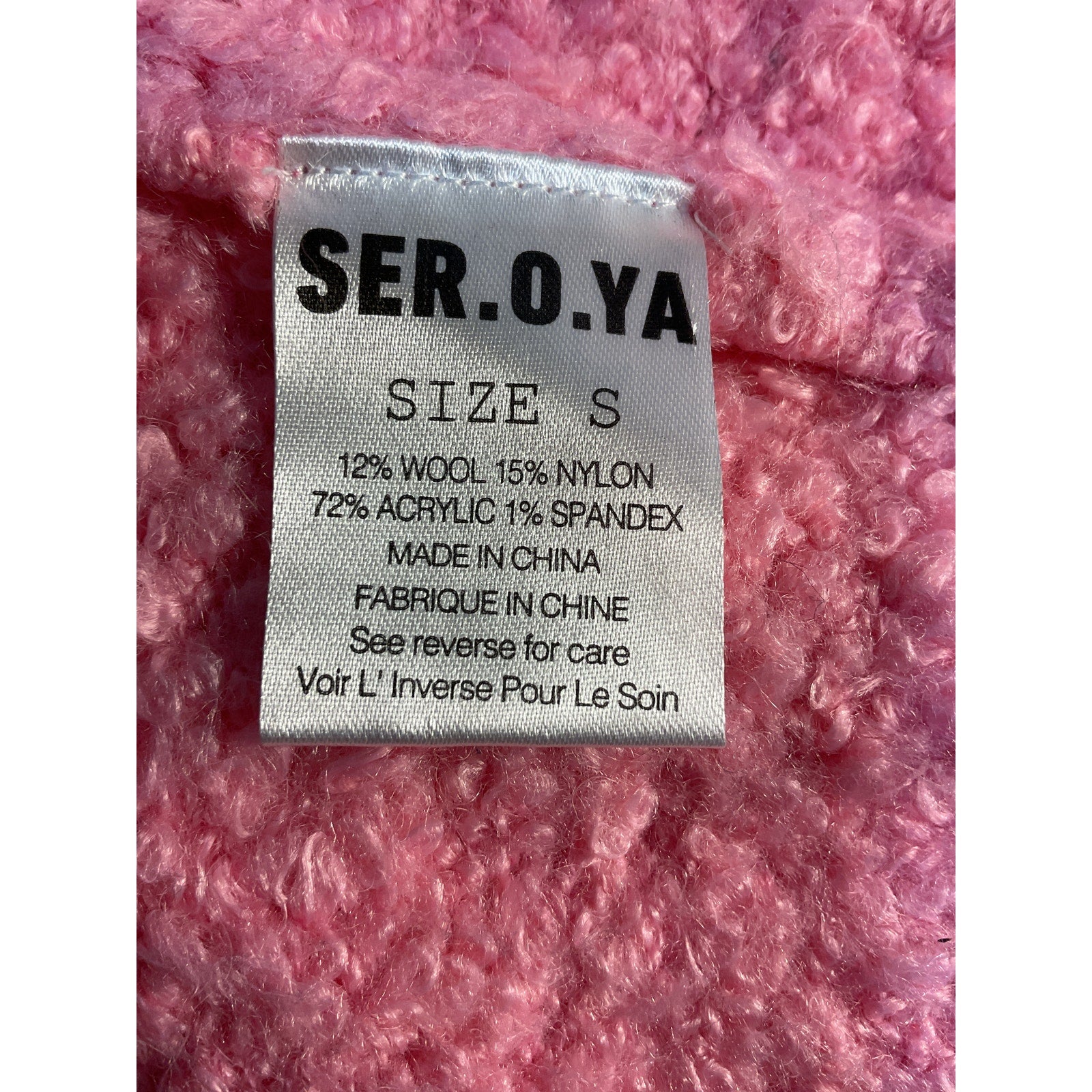 Ser.O.Ya 'Rue' Pink Boucle Cardigan Size S