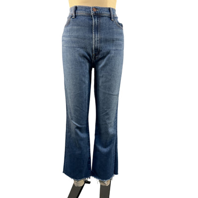 Mother High Rise Blue Hustler Fray Denim Jeans Size 32