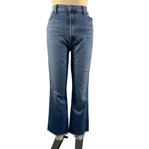 Mother High Rise Blue Hustler Fray Denim Jeans Size 32