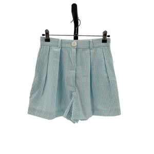 Matthew Bruch Seersucker Blue Button Pleated Size 2 Shorts