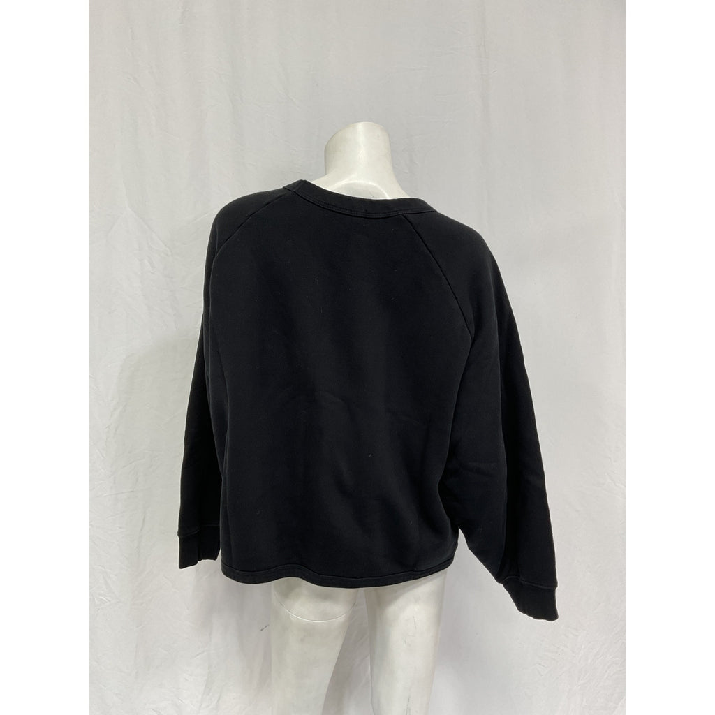 Suzie Kondi 'Sarande' Black Cotton French Cotton-Terry Sweatshirt Size L