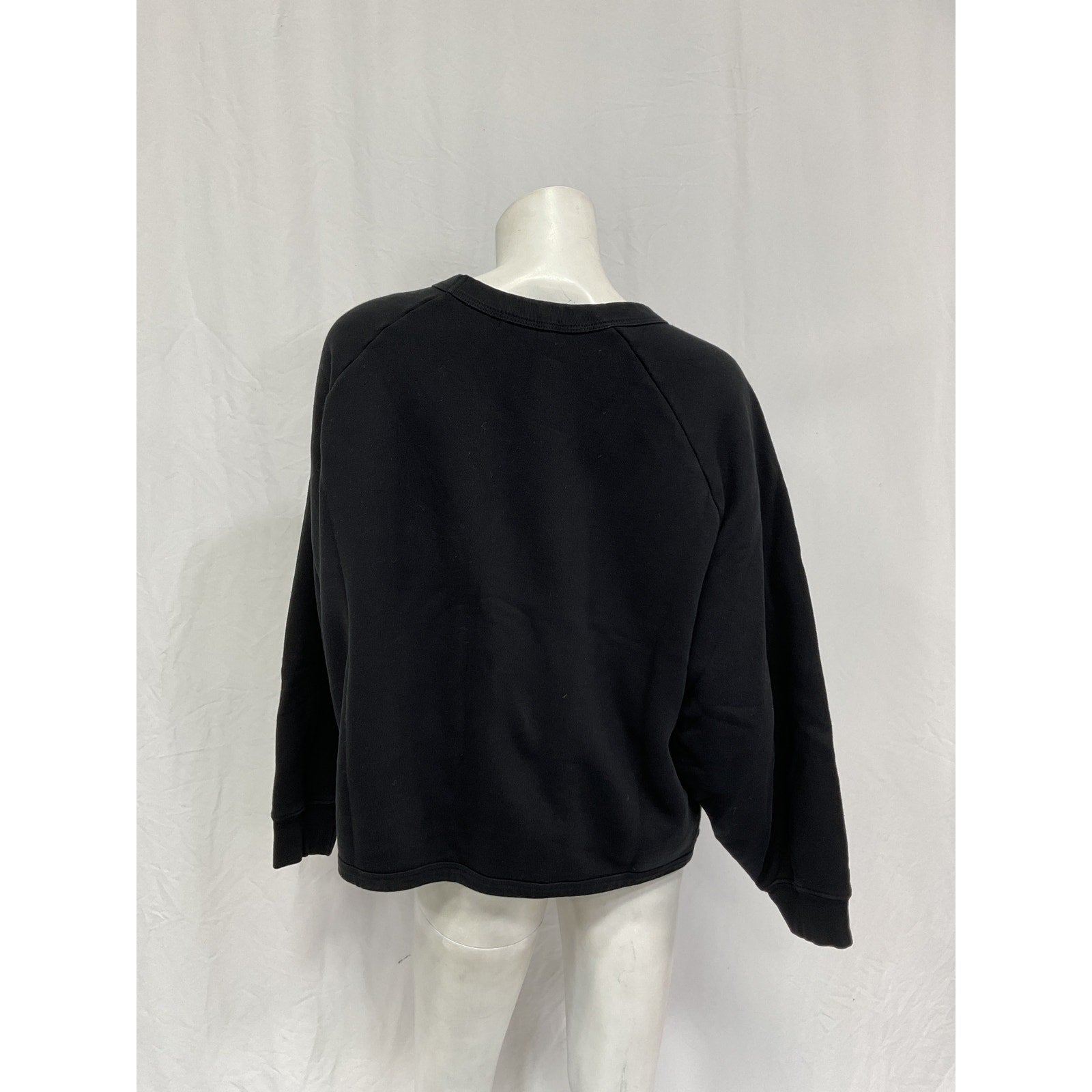 Suzie Kondi 'Sarande' Black Cotton French Cotton-Terry Sweatshirt Size L