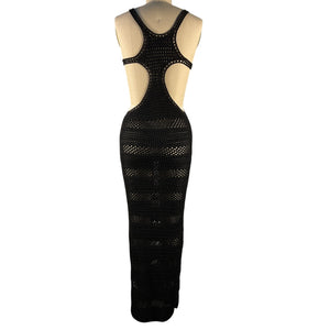 Saint Laurent Crochet Black Raye Dress Size S