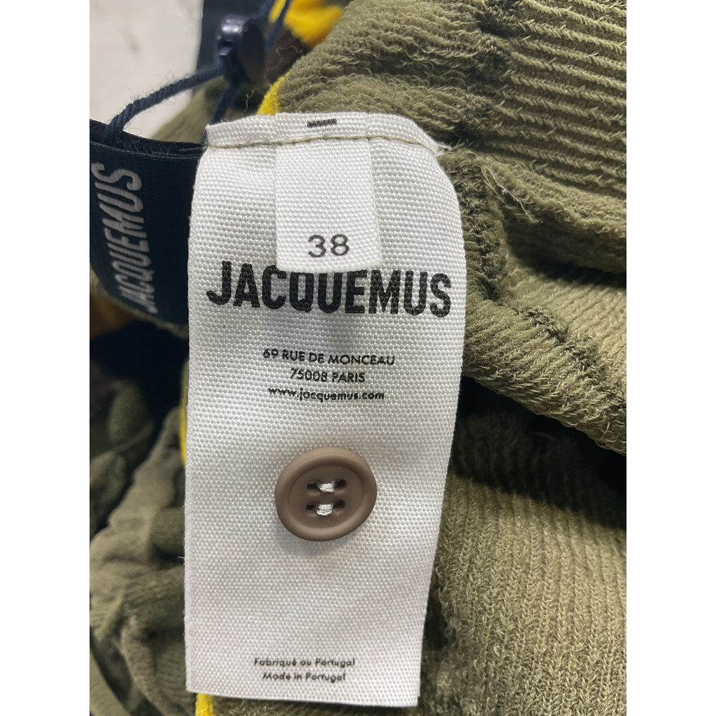 Jacquemus 'Concha' Green Cutout Striped Seersucker Midi Skirt Size M - NWT
