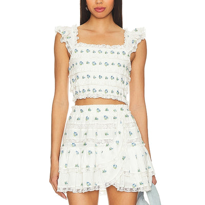Loveshackfancy Smocked Icy Breeze Cordula Top Size L