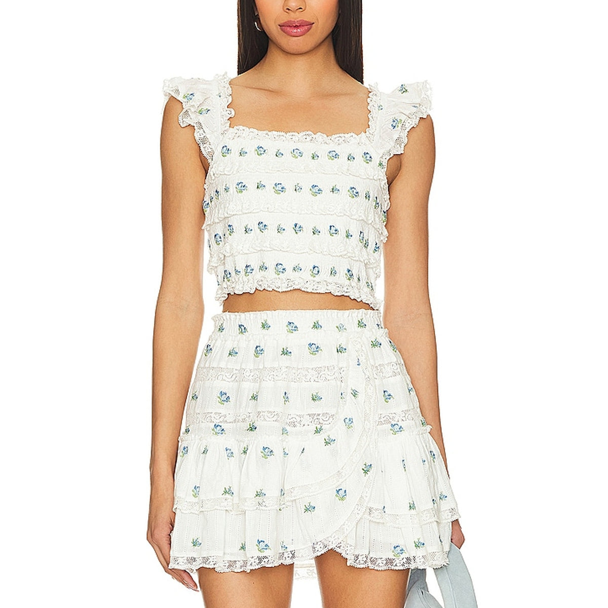 Loveshackfancy Smocked Icy Breeze Cordula Top Size L