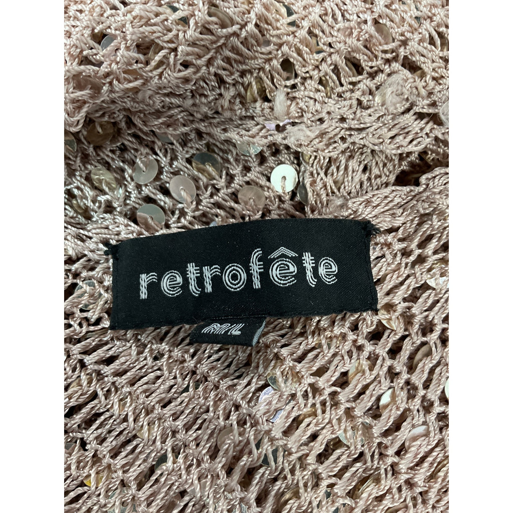 Retrofete 'Candice' Pink One Shoulder Sequin Embellished Dress Size M